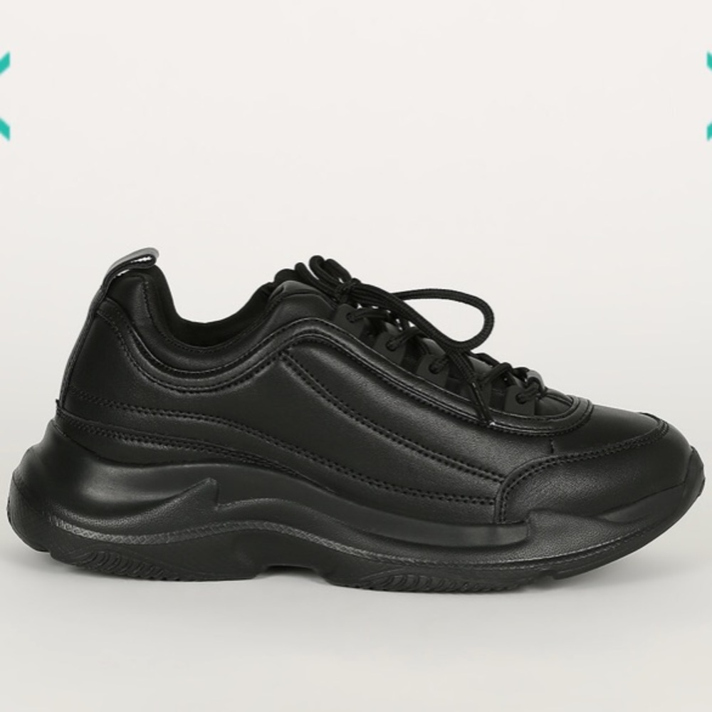 Chunky black sneakers